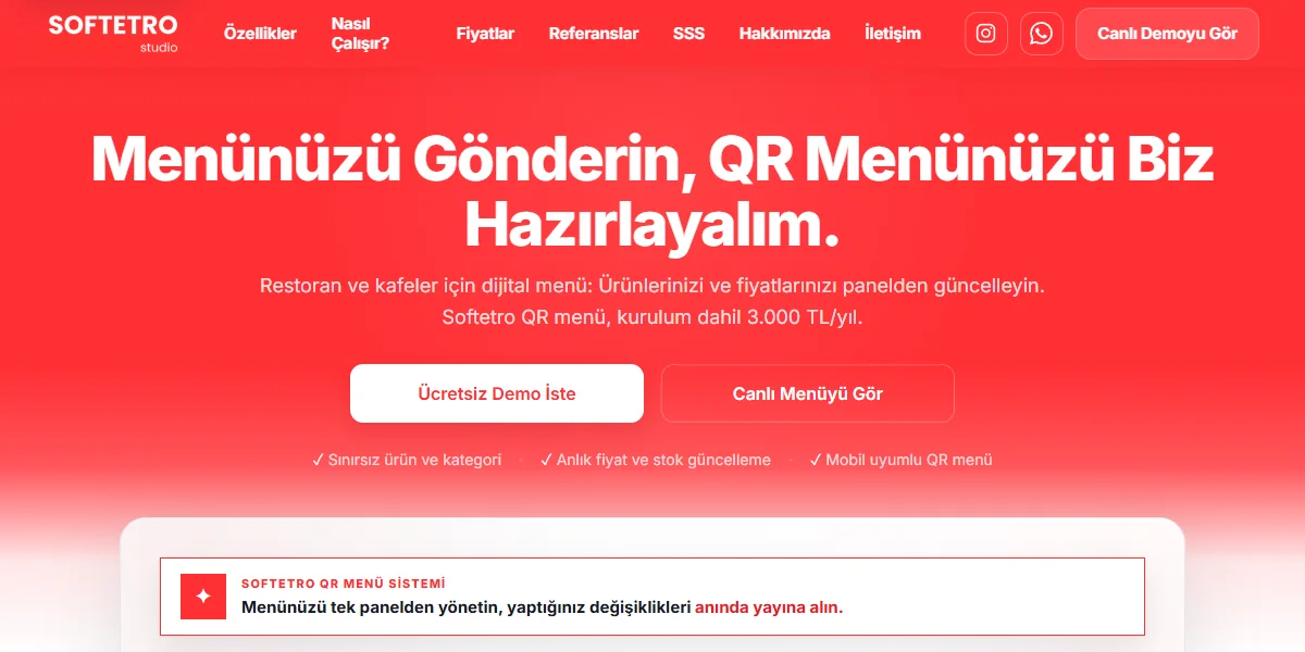 Softetro QR Menü